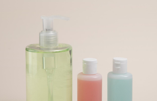 Three bottles of personal care products containing a rheology modifier. Three bottles of personal care products containing a rheology modifier.